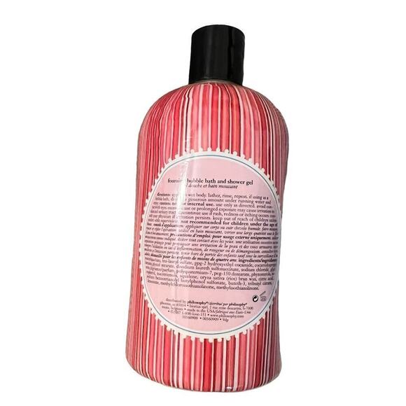 Philosophy Candy Cane Foaming Bubble Bath Shower Gel 24 oz - Picture 3 of 5